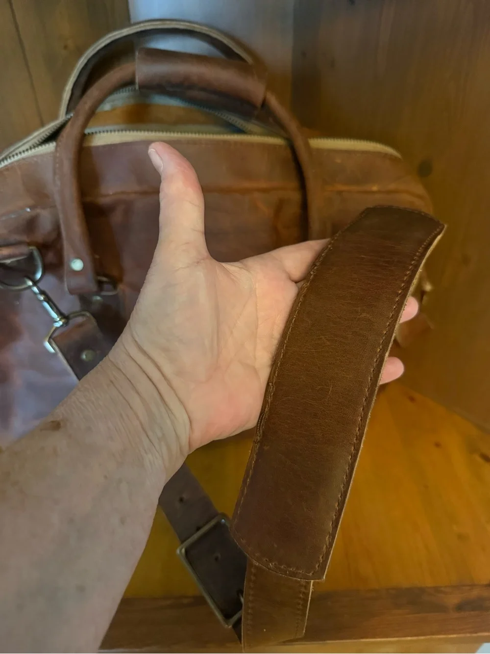 Jack Foster SLIM BRIEFCASE IN RED WING COPPER ROUGH AND TOUGH 3 extra folders